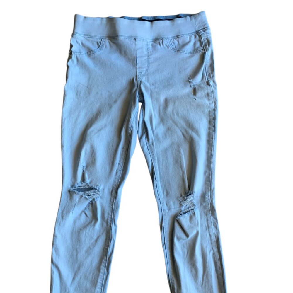Old Navy Rockstar Distressed Pull-On Jeggings Size 12 Light Blue | Pre-owned